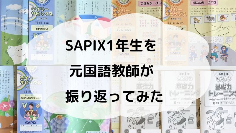 SAPIX国語・算数】サピックス1年生（1～6回）を元国語教師が振り返って