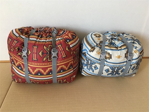 家でも寝袋】ダウンファミリーバッグ＃1 ＆＃3 - ミニマリストの持ち物