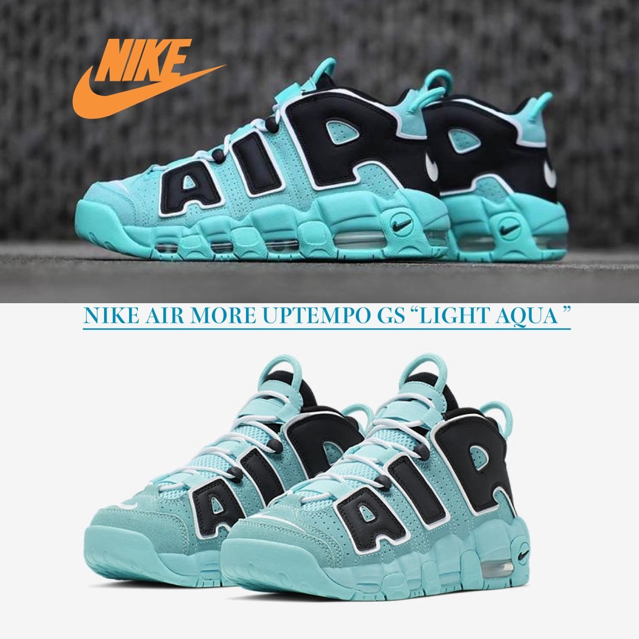 AIR MORE UPTEMPO GS LIGHT AQUA モア アップテンポ レディース (Nike