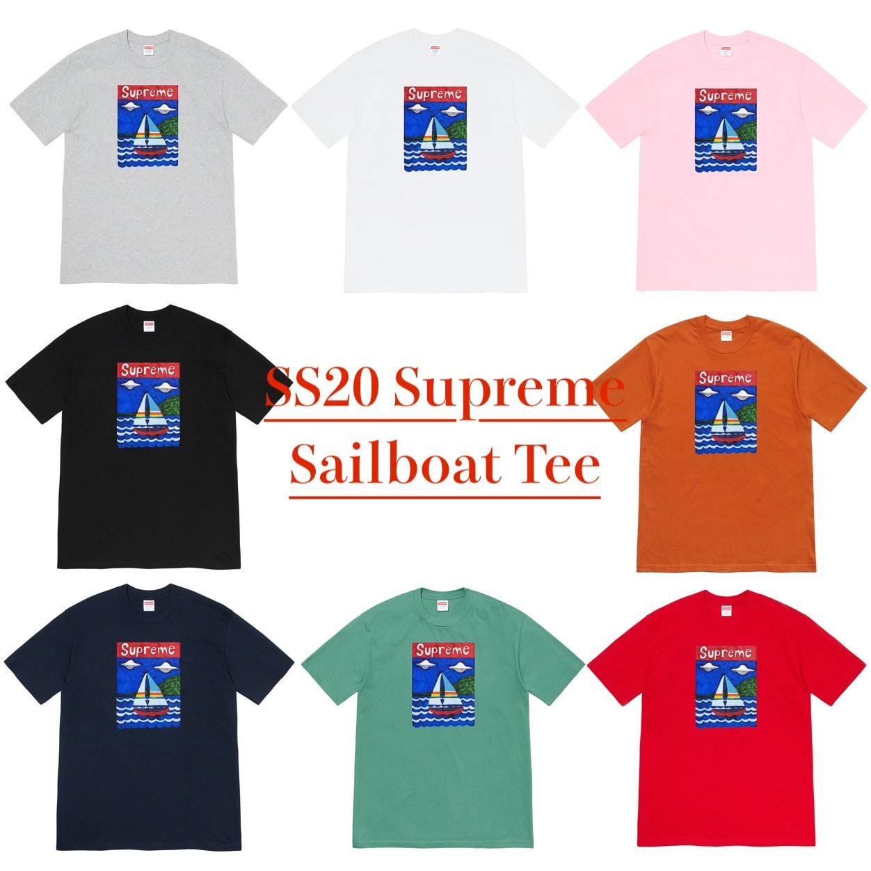 SS20 Supreme Sailboat Tee - セイルボート Tシャツ (Supreme/Tシャツ