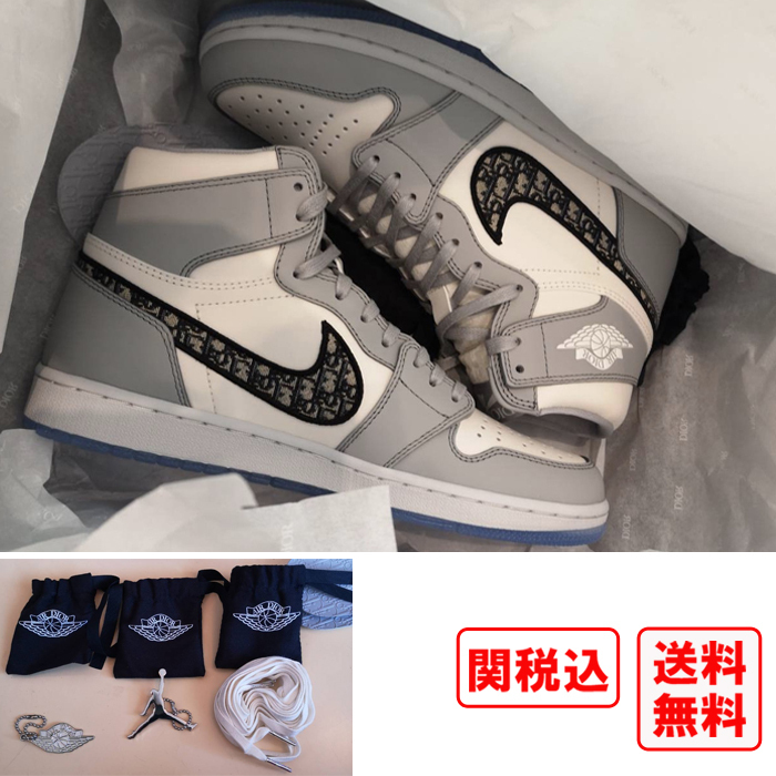 関税・送料込 DIOR NIKE AIR JORDAN 1 RETRO HIGH OGスニーカー (Dior