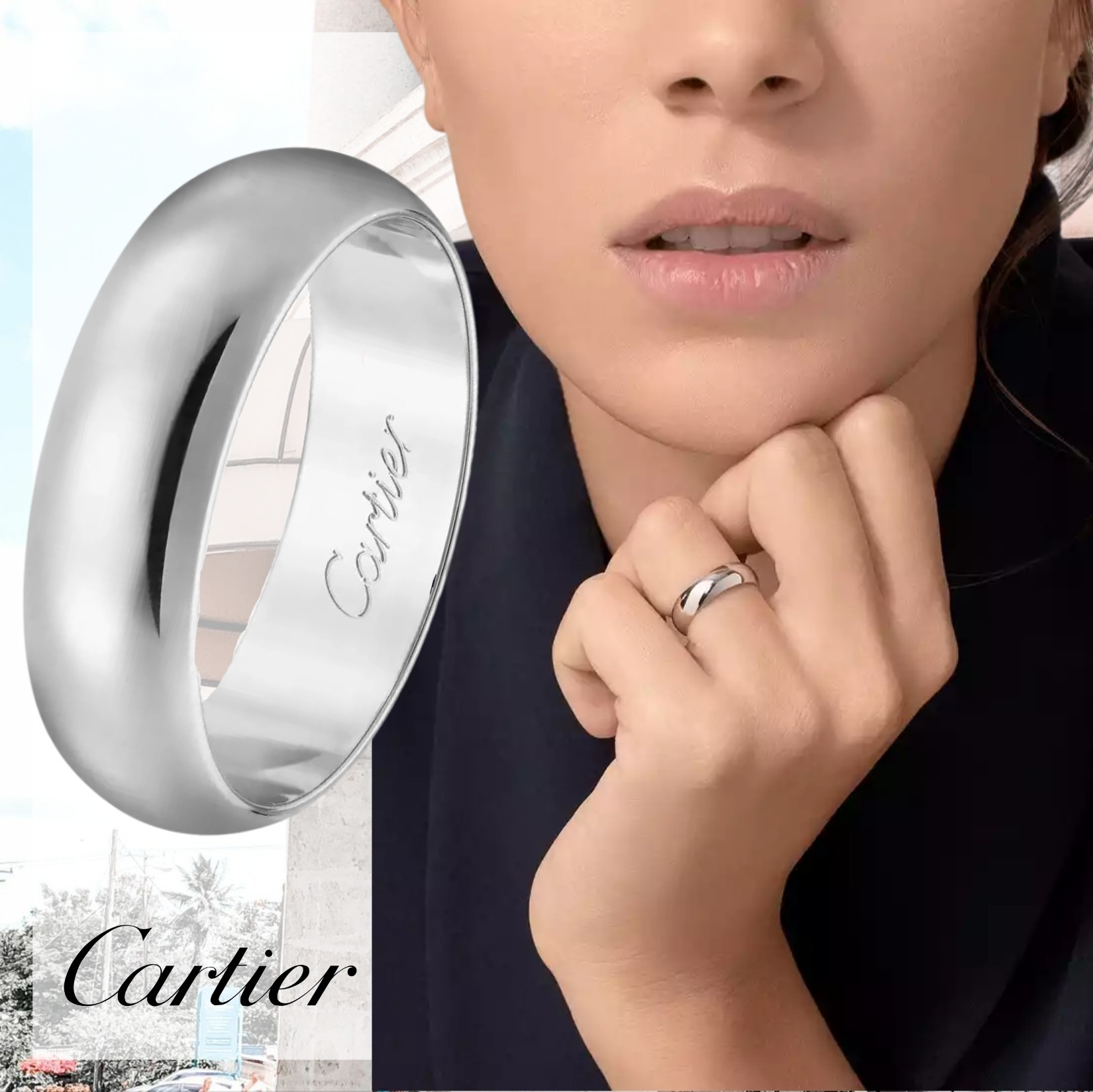 大人気！【カルティエ】1895 ウェディング リング プラチナ 銀