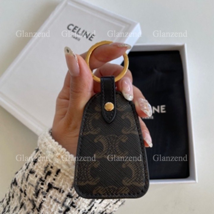 CELINE】トリオンフ キャンバス&カーフスキン キーホルダー (CELINE