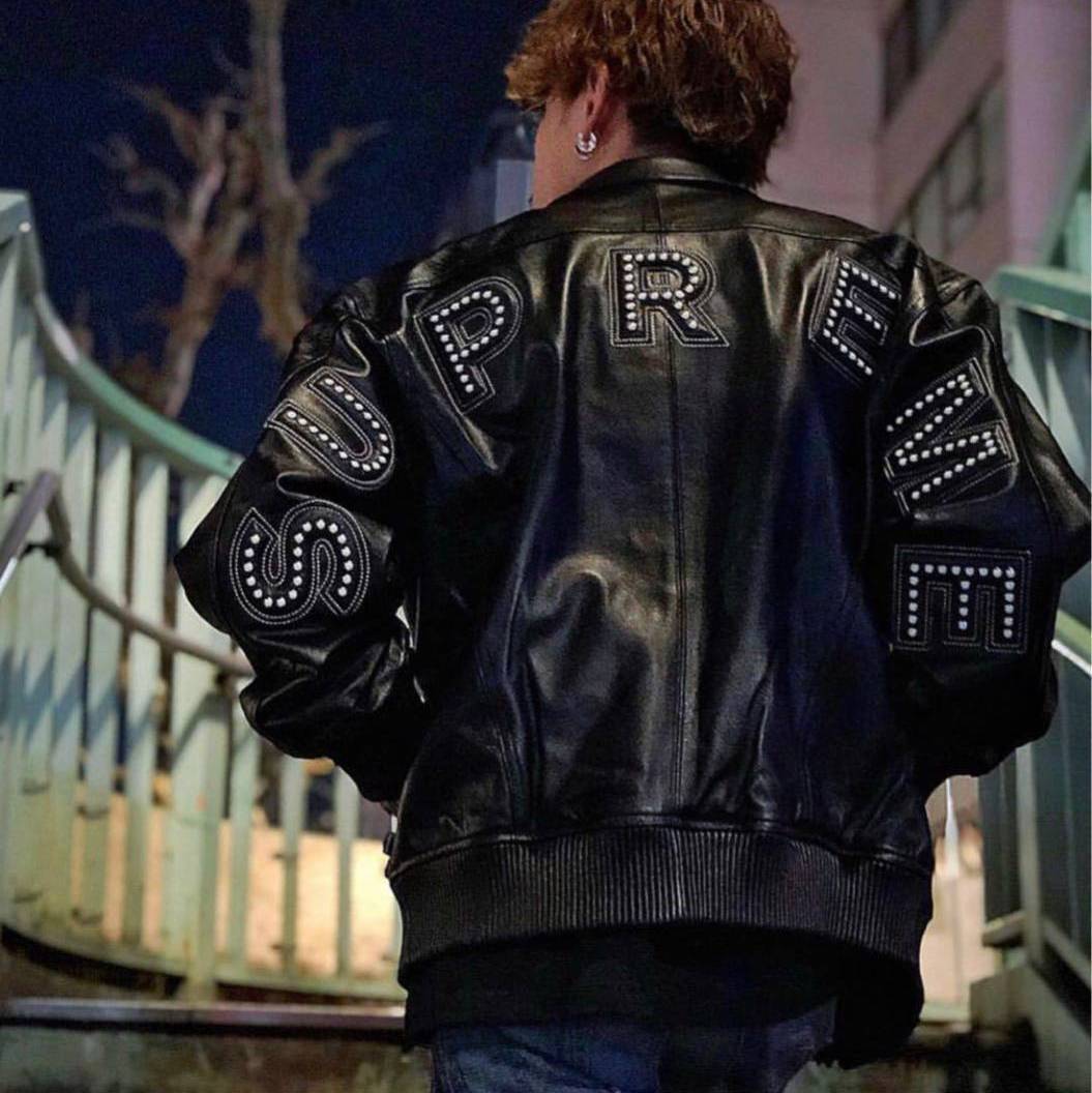 Supreme Studded Arc Logo Leather Jacket シュプリーム レザー
