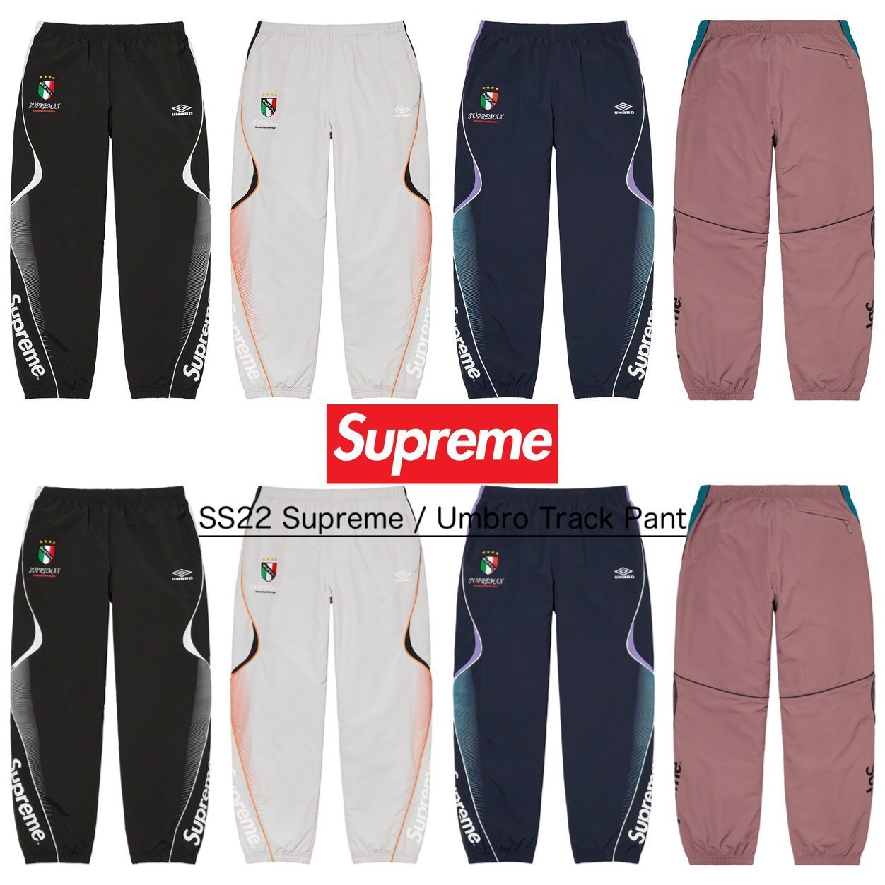 SS22 Supreme Umbro Track Pant - アンブロ トラック パンツ (Supreme