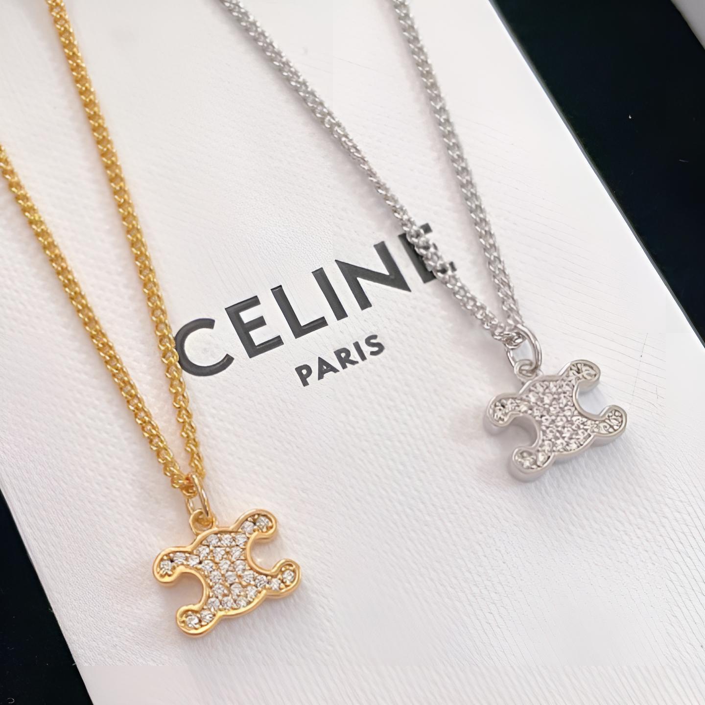 新作登場！【CELINE】トリオンフ ラインストーン ネックレスレス