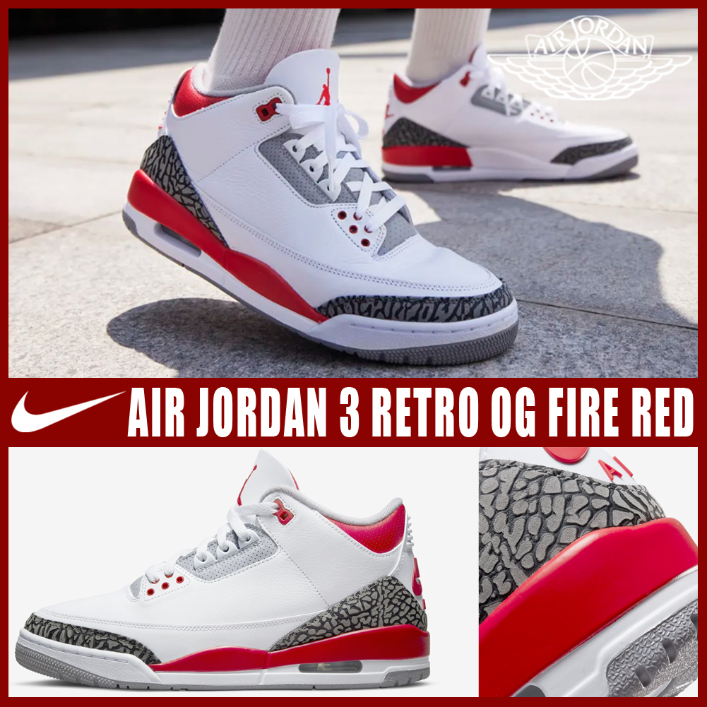 ◇正規品◇NIKE AIR JORDAN 3 RETRO OG FIRE RED◇送料無料◇ (Nike