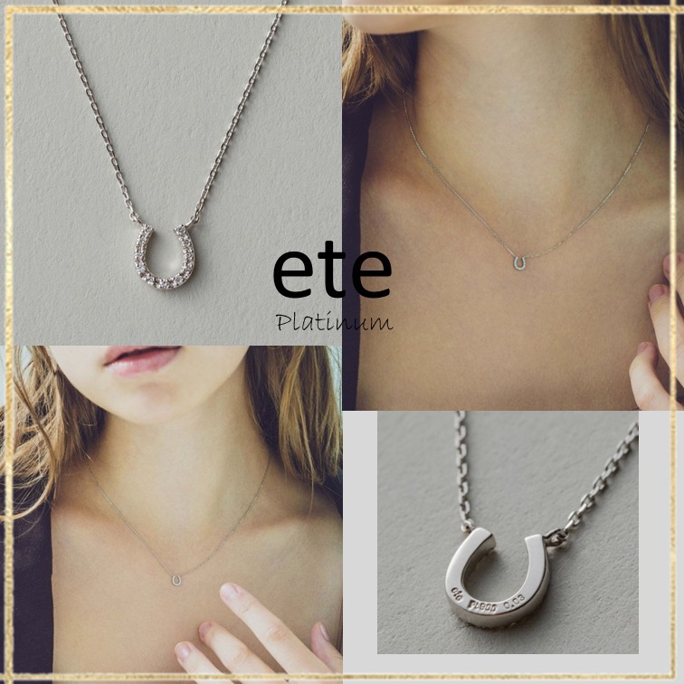 ete ネックレス プラチナ900 ホースシュー ダイヤモンド 国内発