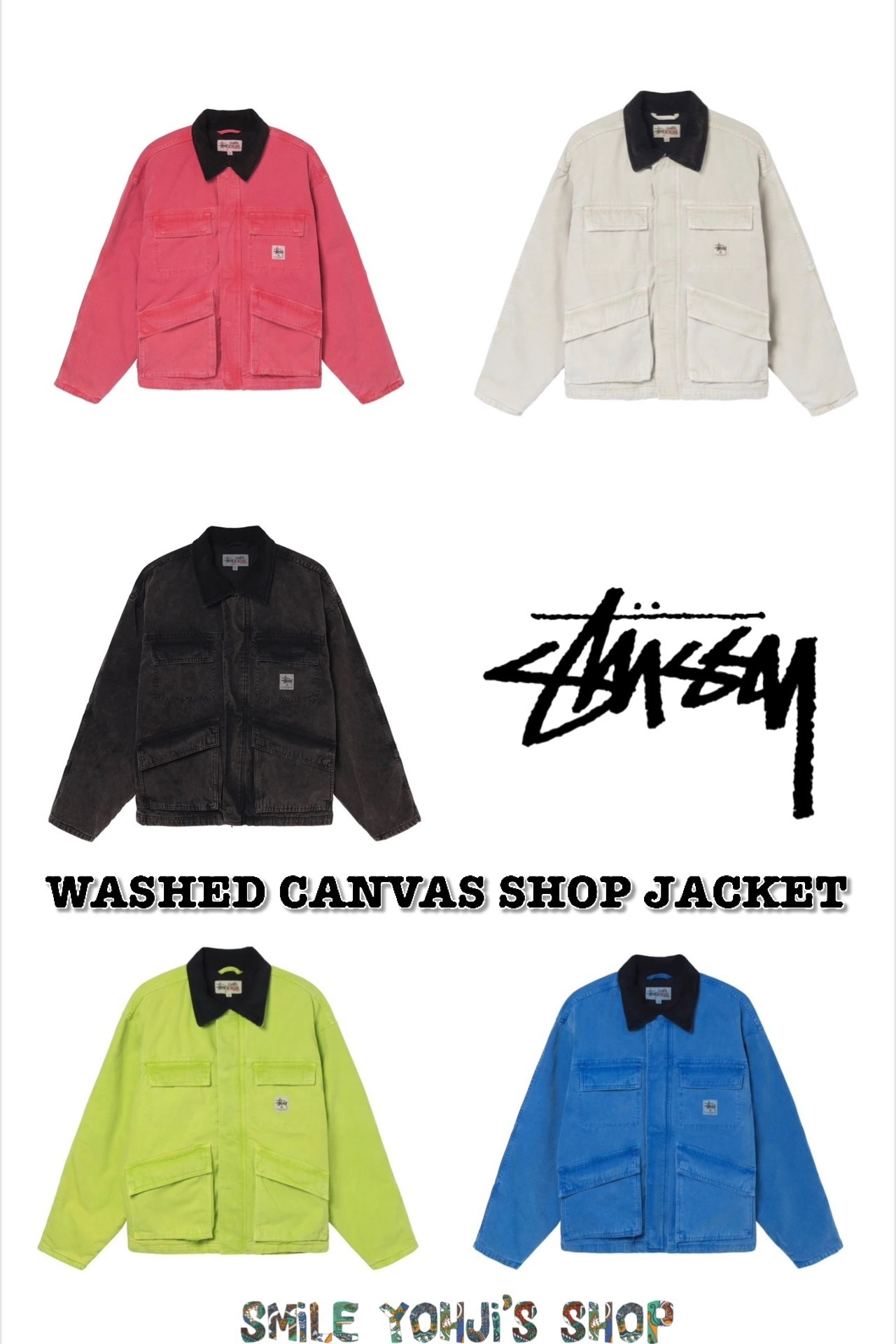 ☆入手困難☆STUSSY WASHED CANVAS SHOP JACKET (STUSSY/ジャケット