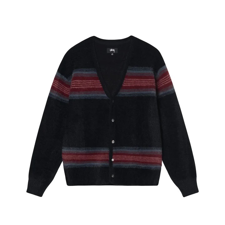 ☆入手困難☆STUSSY STRIPE SHAGGY CARDIGAN (STUSSY/カーディガン