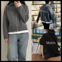 ○MATIN KIM○SPELL POINT KNIT ZIP UP ロゴ ニットジップアップ