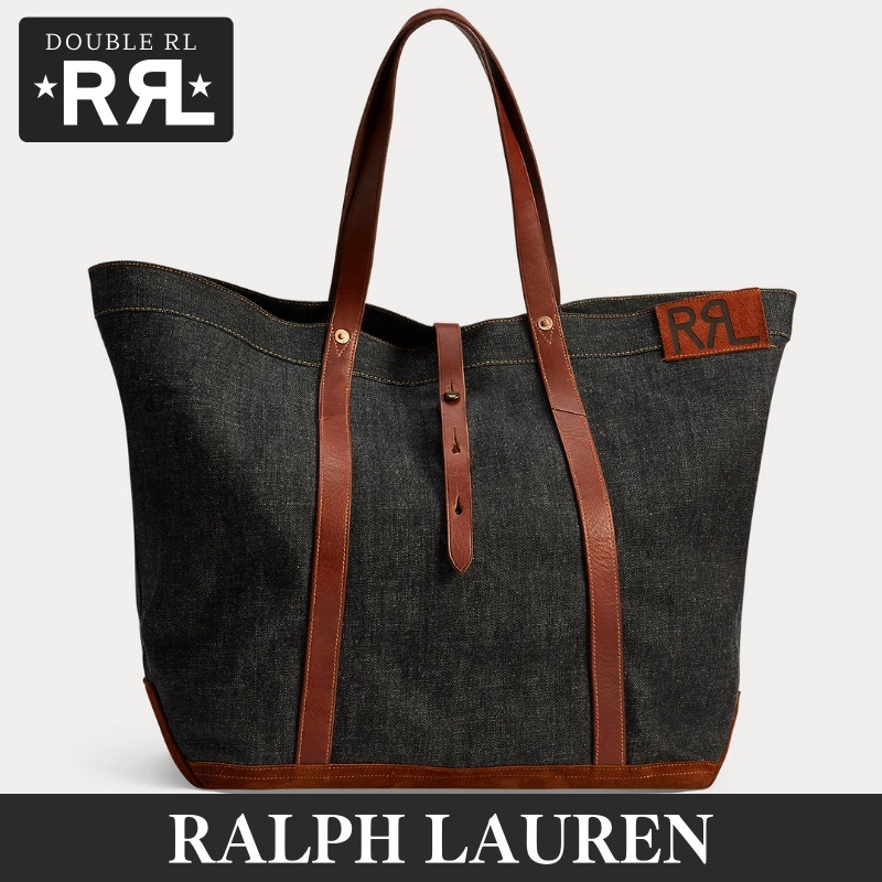 RRL Leather-Trim Denim Tote デニム トートバッグ (RRL/トートバッグ