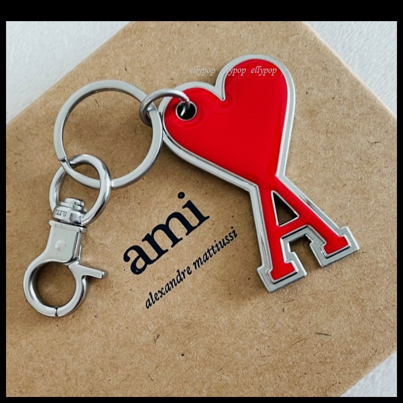 AMI PARIS アミパリス ロゴ ハート キーリング キーホルダー (AMI