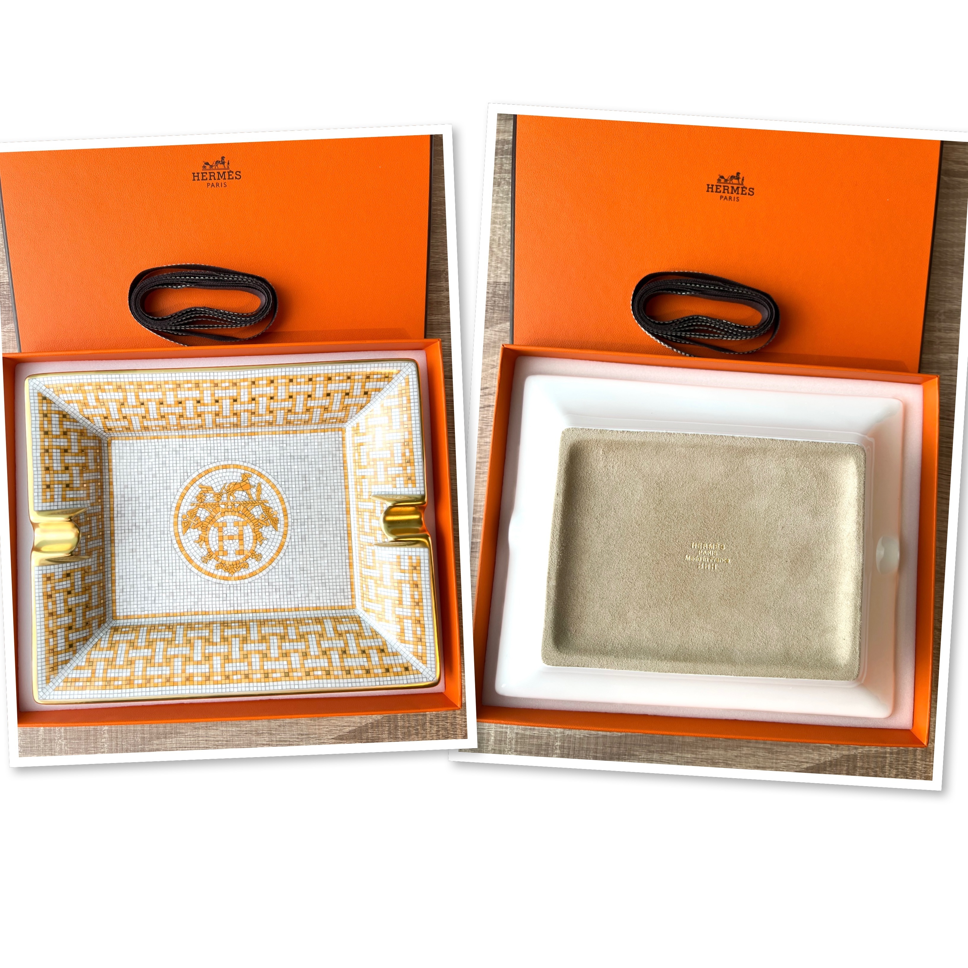 エルメス 灰皿 小物トレー 小物入れ モザイク 24 ゴールド (HERMES