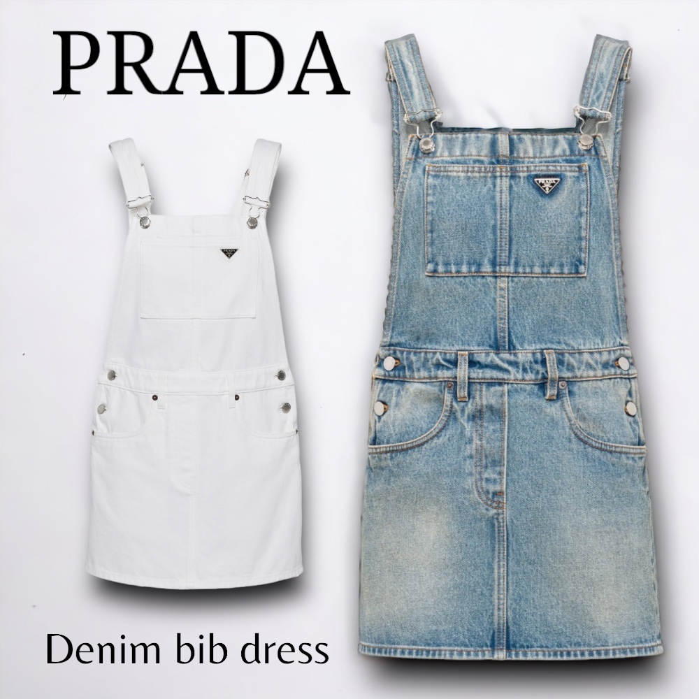 PRADA＊Denim bib dress デニム ジャンパースカート＊送料込 (PRADA