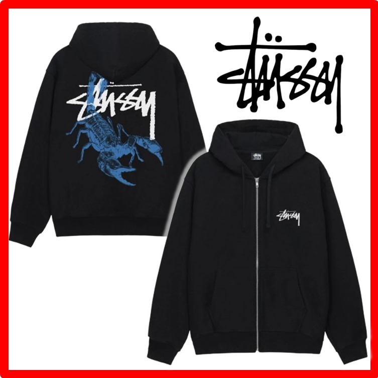 ☆【Stussy】☆SCORPION ZIP HOODIE☆パーカー☆BLACK☆ (STUSSY