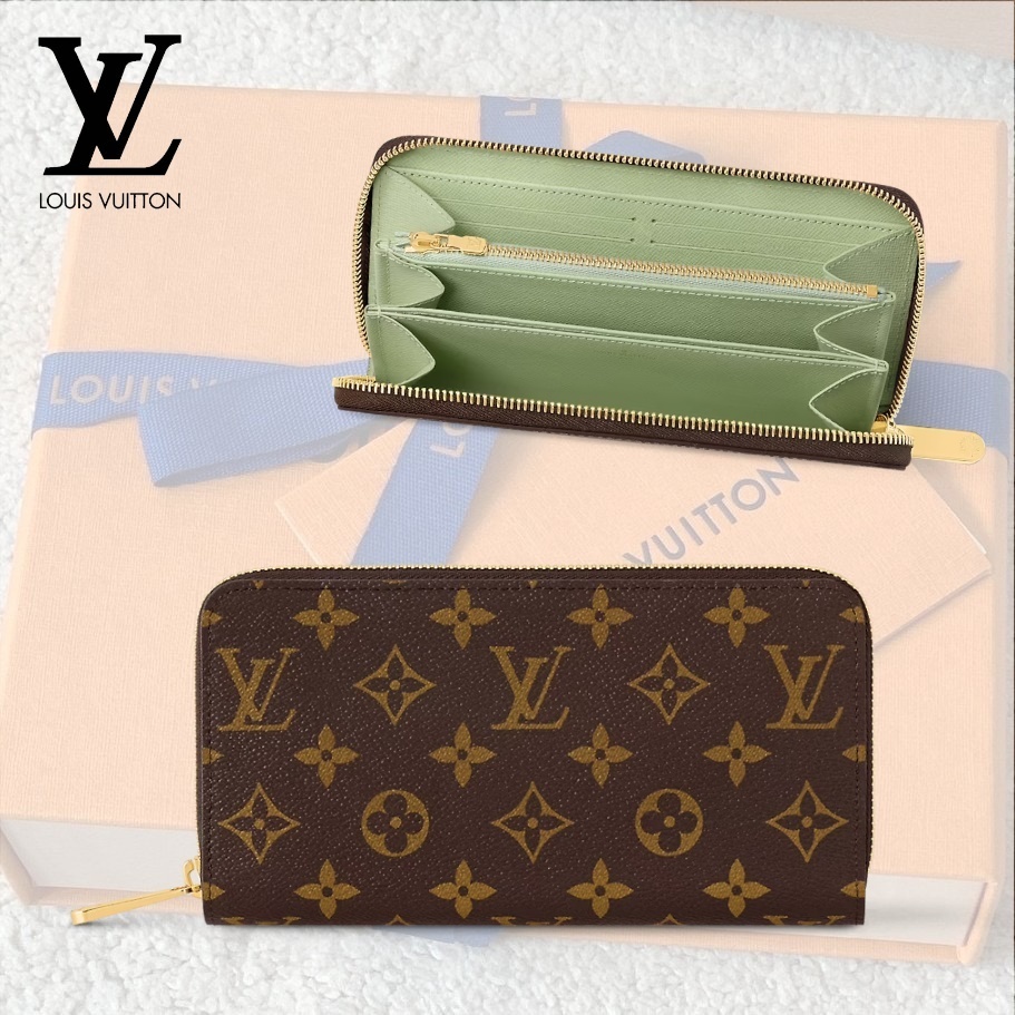 抹茶カラーが可愛い♡長く使える！】ルイヴィトン 長財布 (Louis