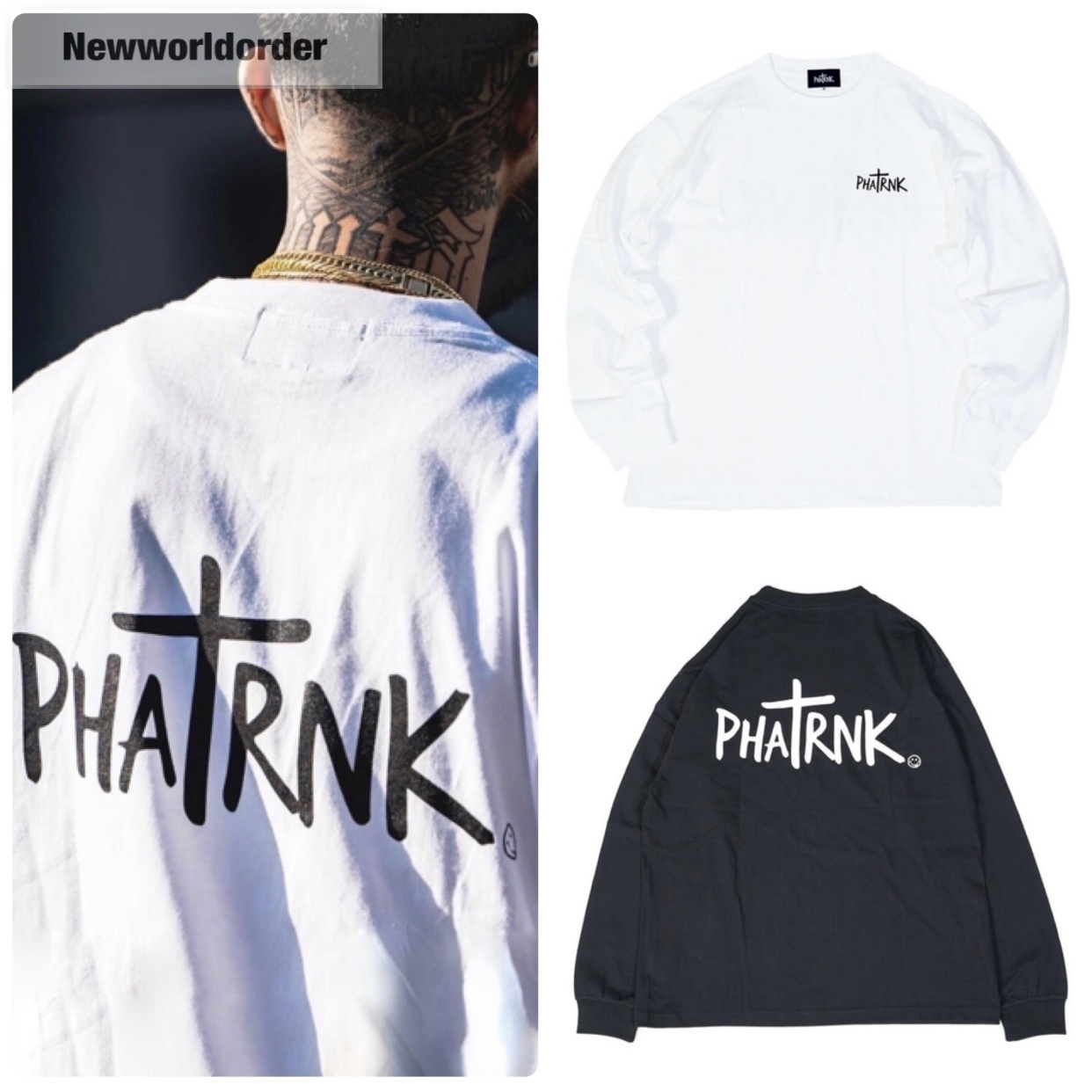 BASIC LOGO】PHATRNK ファットランク バックプリントロンT (Tシャツ