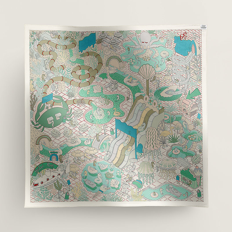 色が◎】HERMES カレ90 ダブルフェイス スプラッシュパーク (HERMES