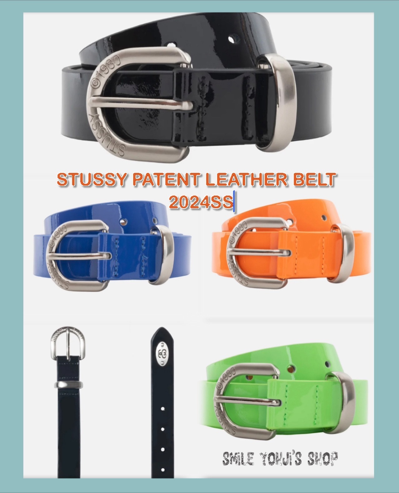 ☆2024SS 最新作☆STUSSY PATENT LEATHER BELT (STUSSY/ベルト