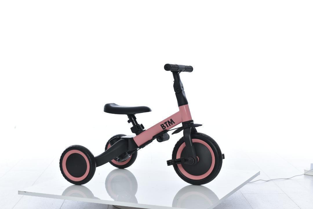 子供用三輪車 ピンク4in1三輪車のりもの 押し棒付き 自転 (乗り物