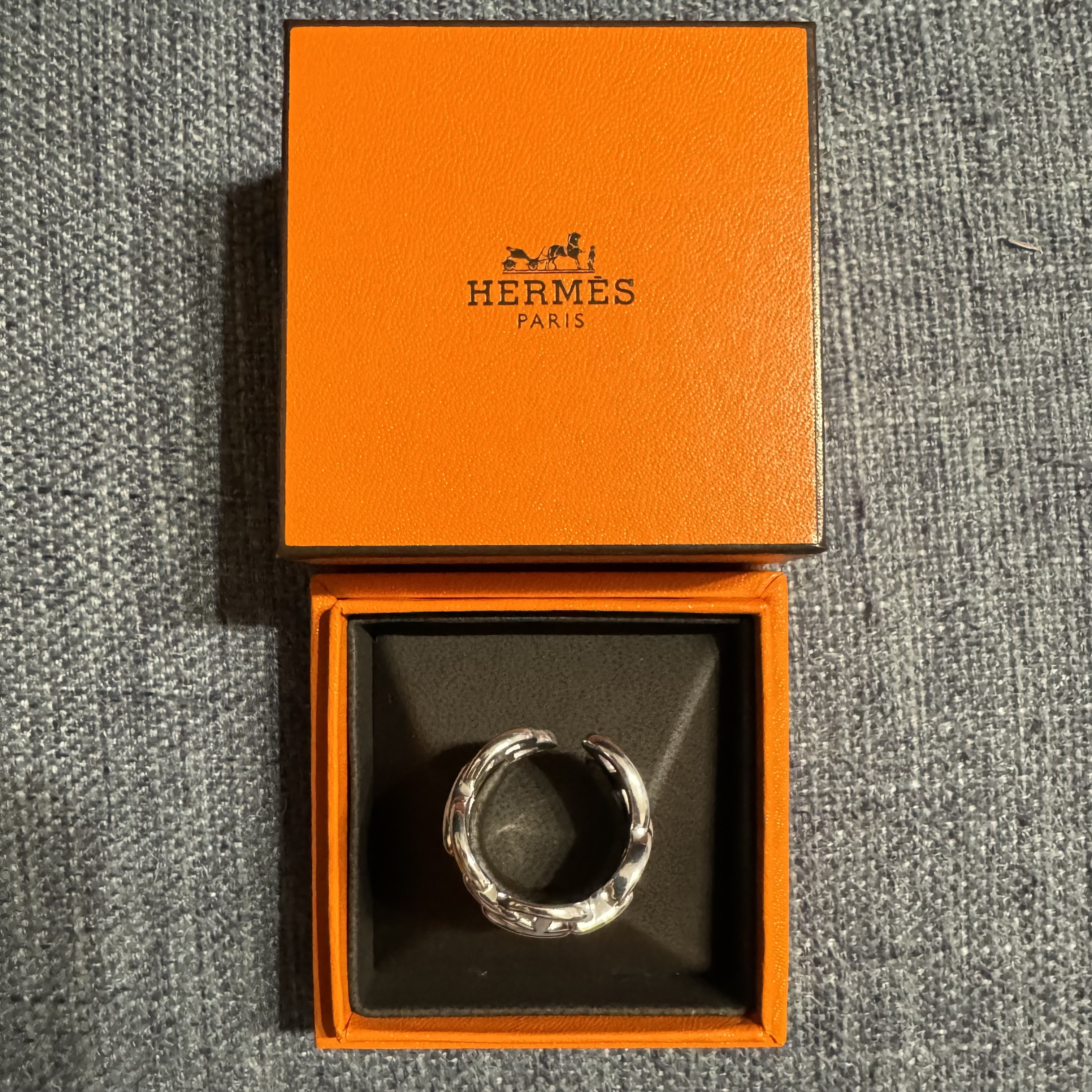 HERMES エルメス 3連 リング シェーヌ ダンクル アンシェネ GM