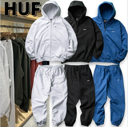 HUF フリース フルジップ フーディー & パンツ すぐ届く！ (HUF