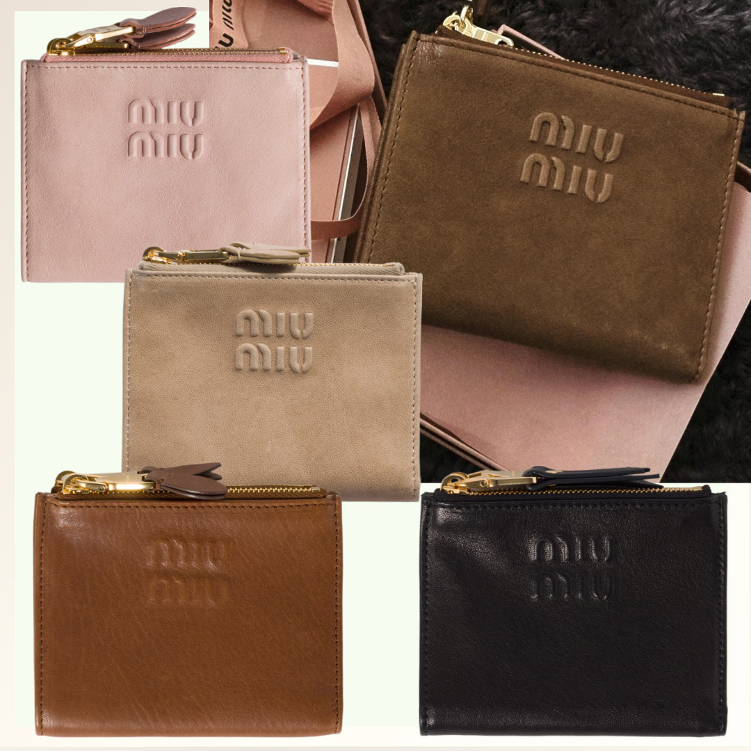 スタイリッシュな≪Miu Miu≫ スモールナッパレザーウォレット (MiuMiu