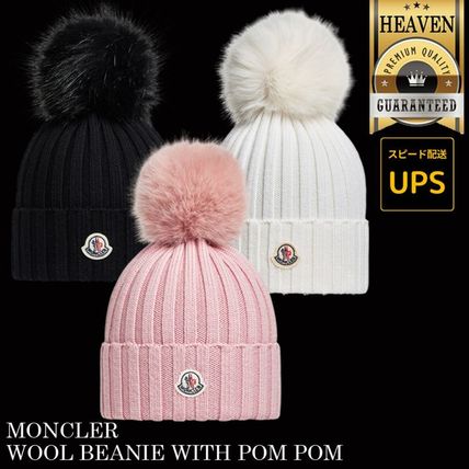 ピンク系 MONCLER(モンクレール) ニットキャップ・ビーニー(レディース
