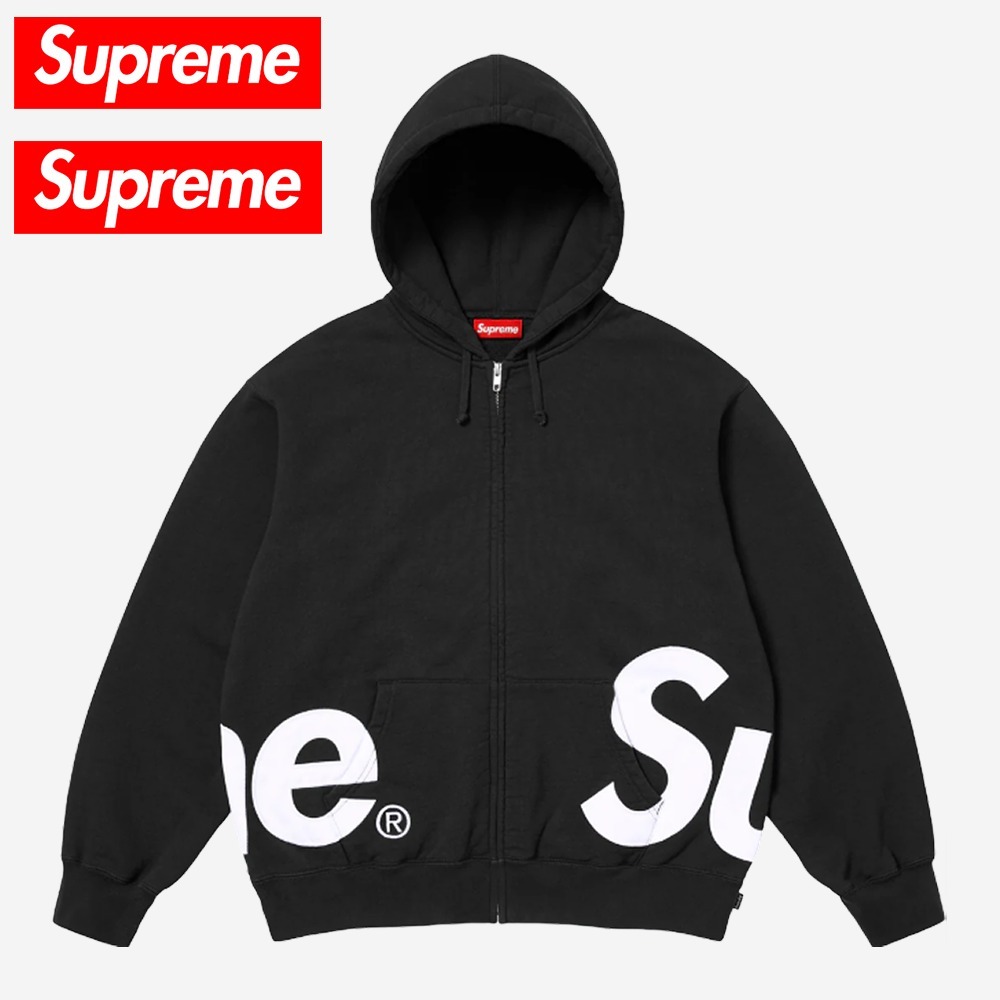 Supreme】☆Big Logo Zip Up Hooded Sweatshirt Black - 25SS (Supreme