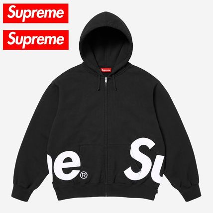Supreme】☆Big Logo Zip Up Hooded Sweatshirt Black - 25SS (Supreme