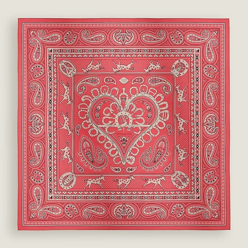 HERMES*カレ140 【シュヴァル ドゥ クール】 バンダナ カシシル