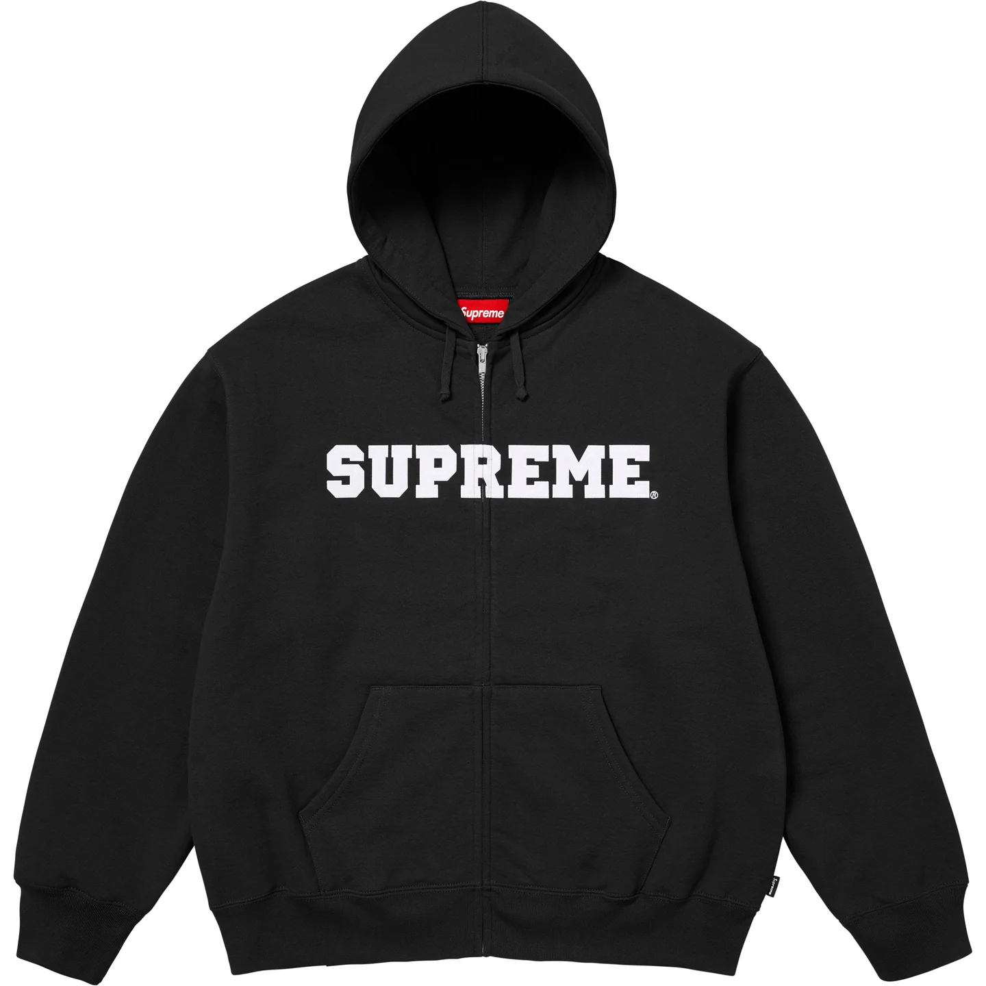 SUPREME】Collegiate Applique Zip Up Hoodie Black - 25FW (Supreme