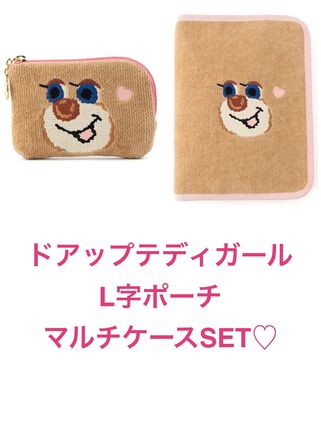 SET☆ドアップテディガール マルチケース＆L字ポーチ (FEILER/ポーチ