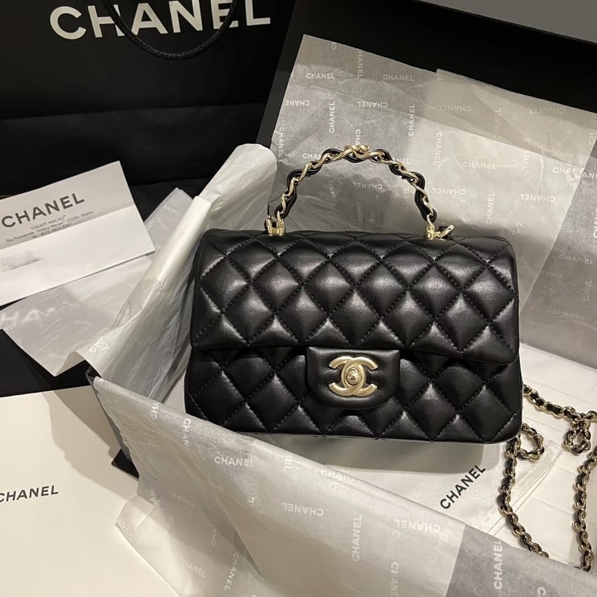 CHANEL シャネル バッグ ハンドル チェーン パール キルティング