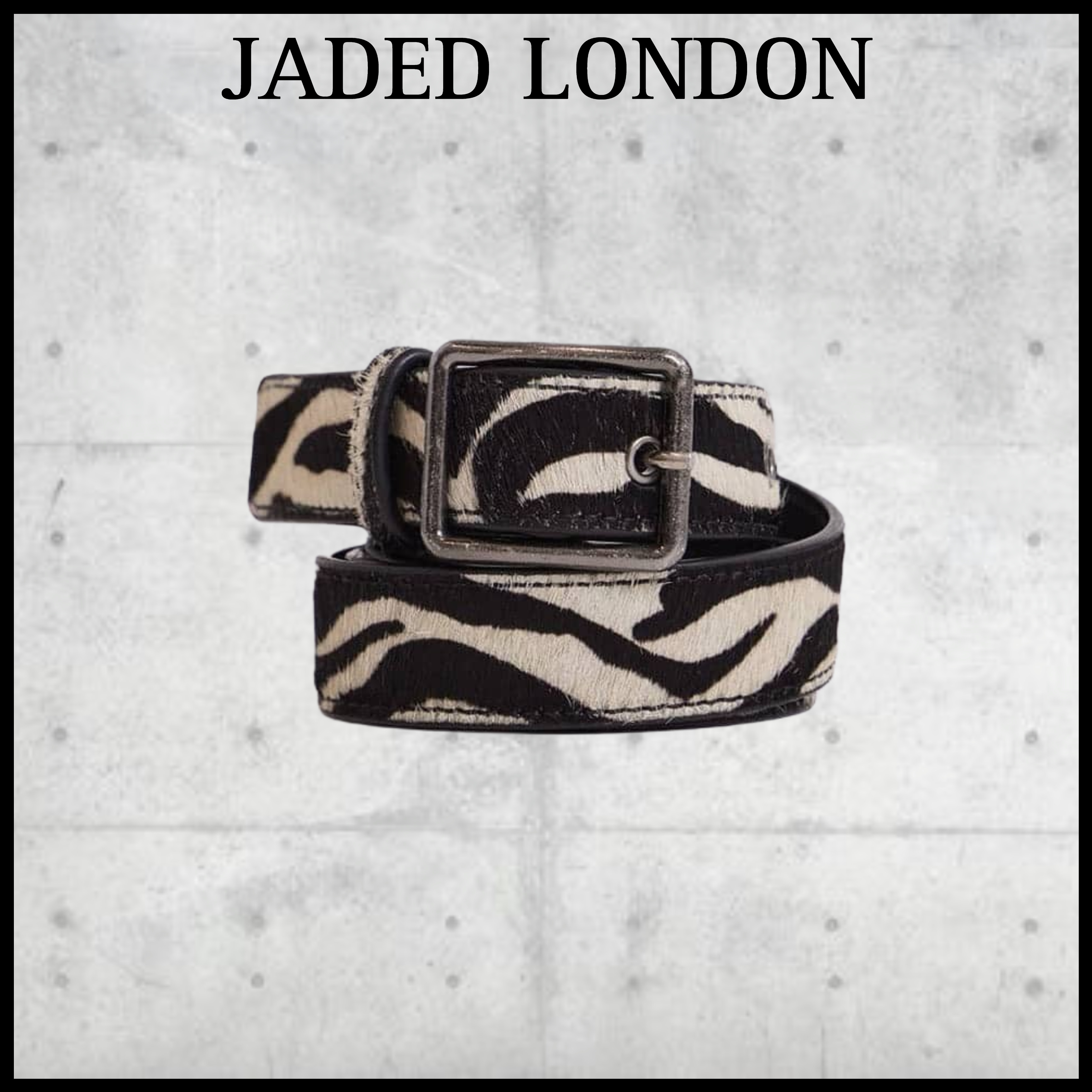 JADED LONDON】 送料関税込み ゼブラ柄 ベルト (JADED LONDON/ベルト