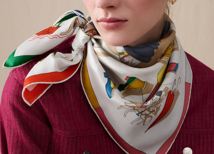 知と美が交差する一枚】HERMES カレ70 華麗なるイリュージョン (HERMES