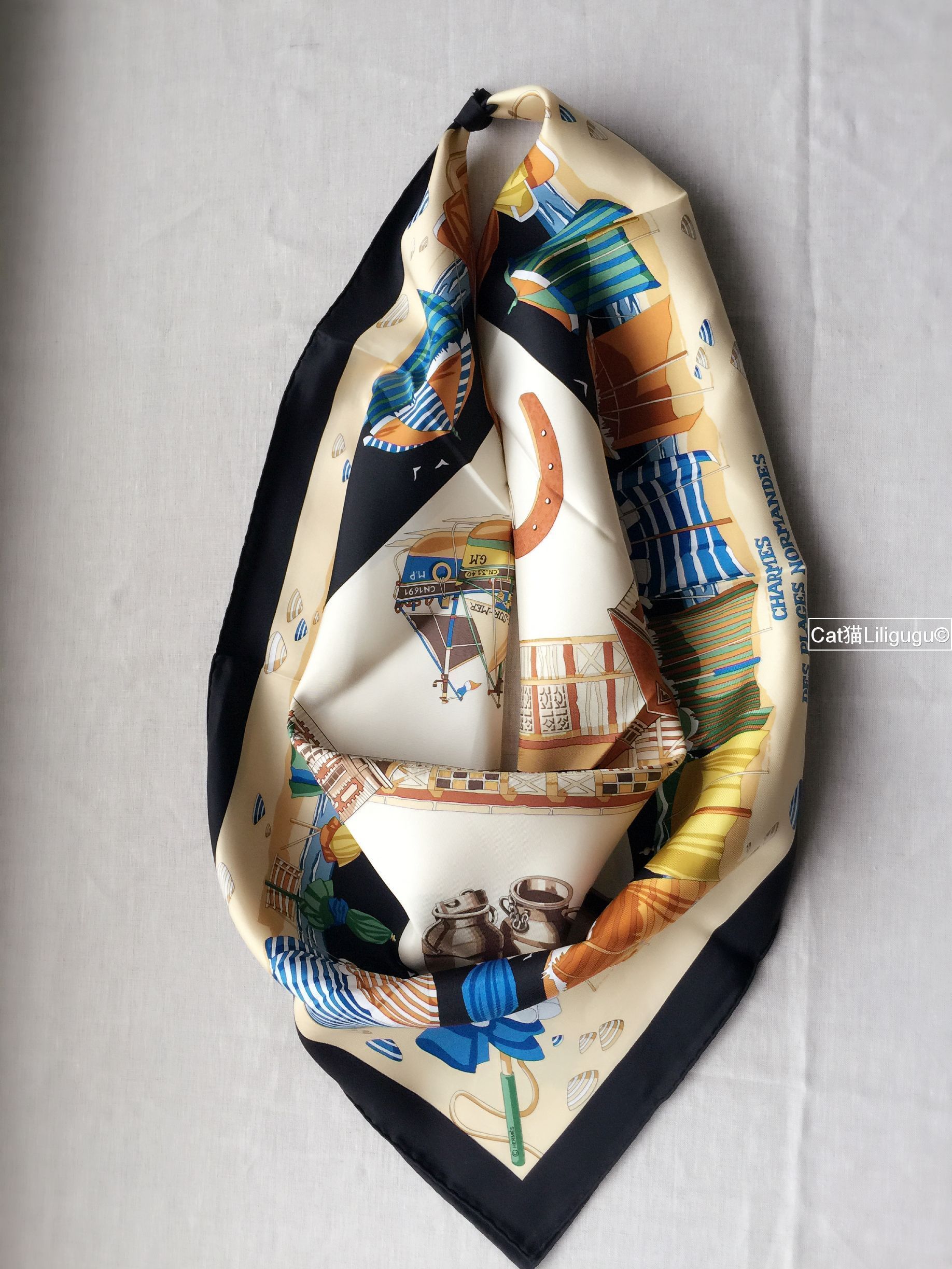 エルメス)カレ90《ノルマンディー海岸の魅力》スカーフ (HERMES