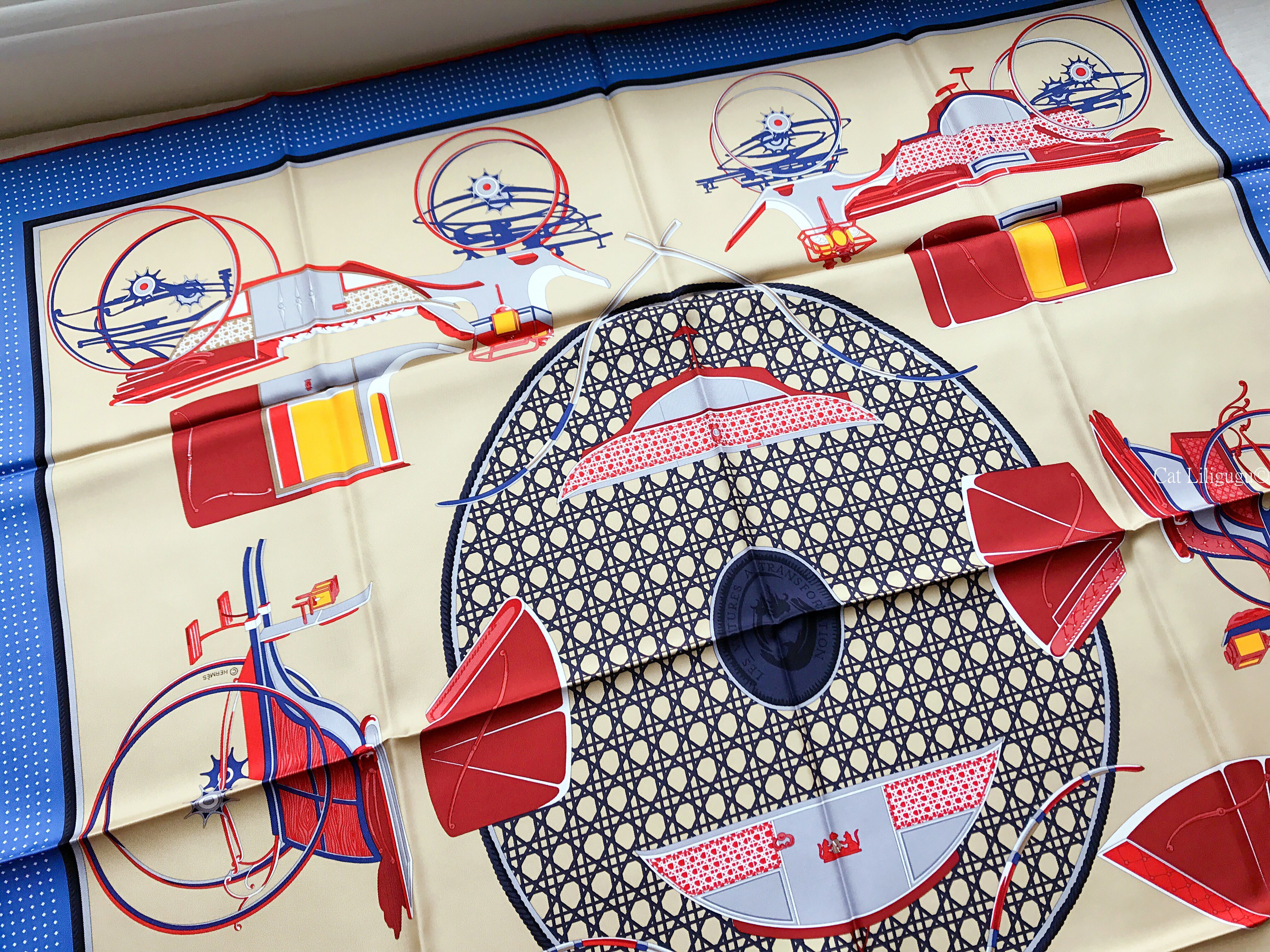 エルメス)カレ90スカーフ《折畳み式幌の馬車》大判 (HERMES/スカーフ