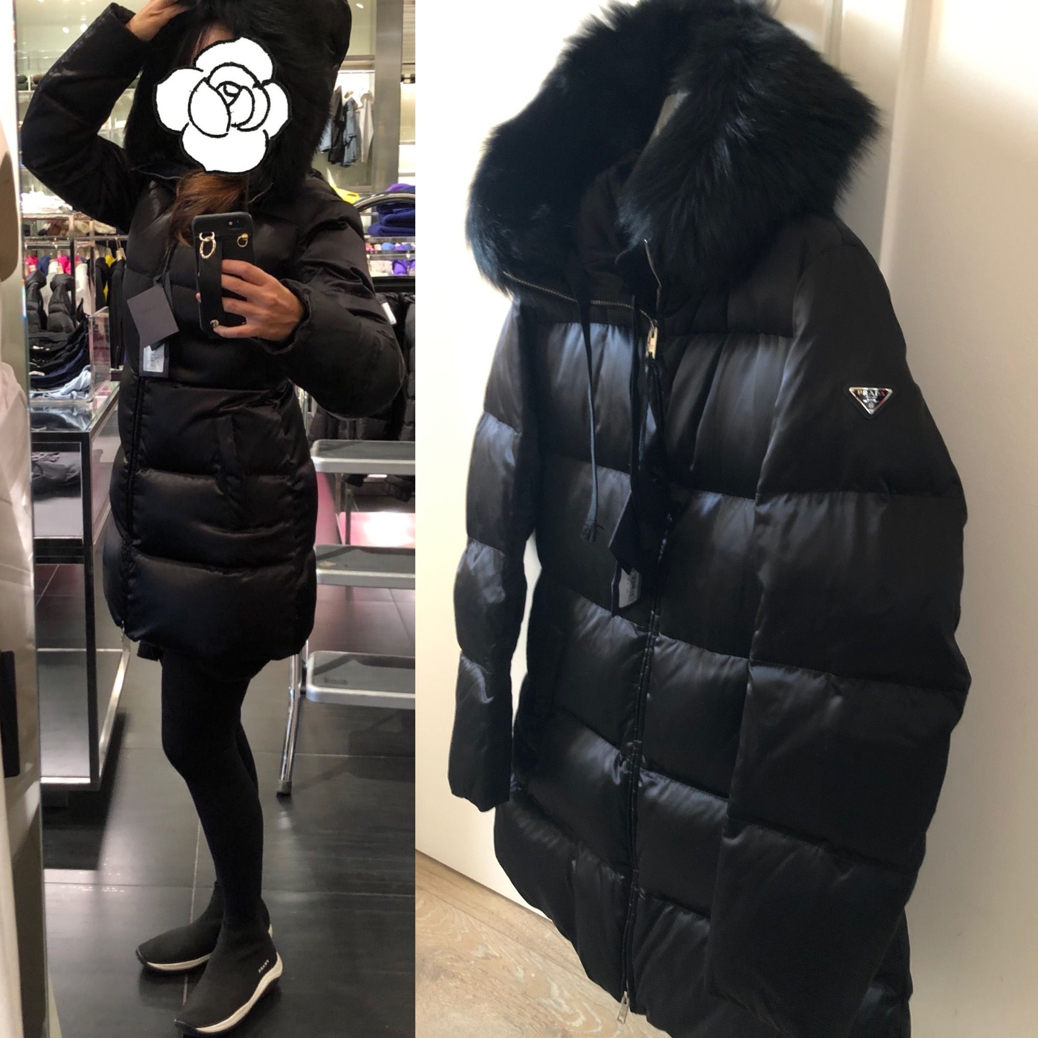 アウトレット】PRADAダウンコート♪シープスキンファー29P117 (PRADA