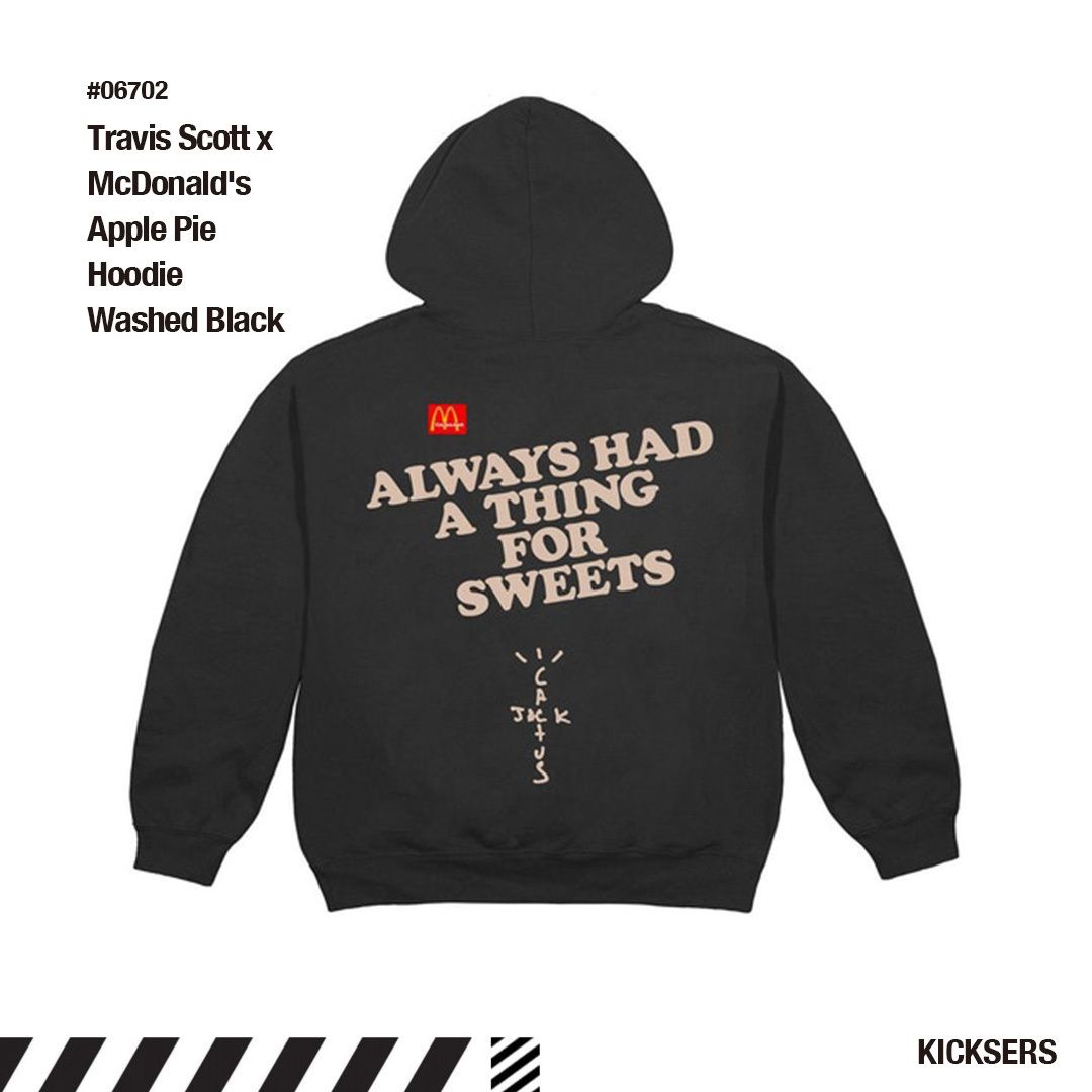 人気話題コラボ！Travis Scott McDonald Apple Pie Hoodie Black