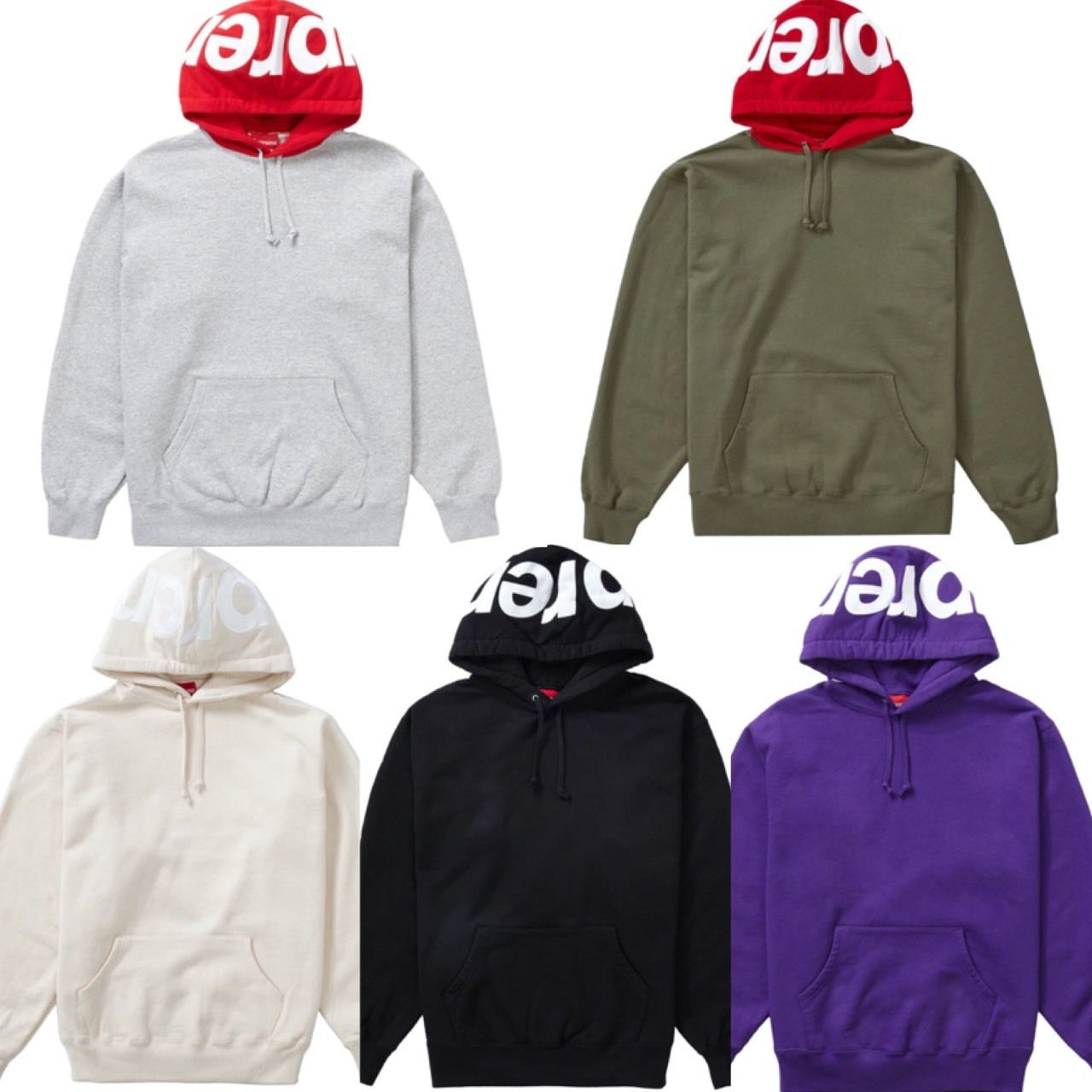 シュプリーム☆フードに大きいロゴのフーディ☆パーカー (Supreme