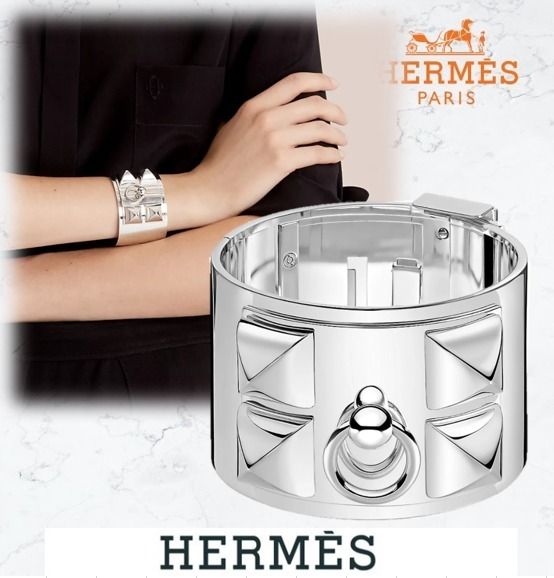 新作☆》エルメス シルバー ブレスレット コリエ・ド・シアン (HERMES