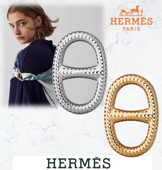 人気☆エルメス スカーフリング シェーヌダンクル パンチング (HERMES