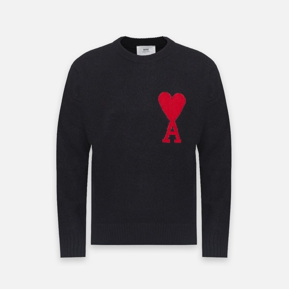 AMI PARIS｜アミパリ 男女共用 ハートロゴ オーバーサイズニット (AMI