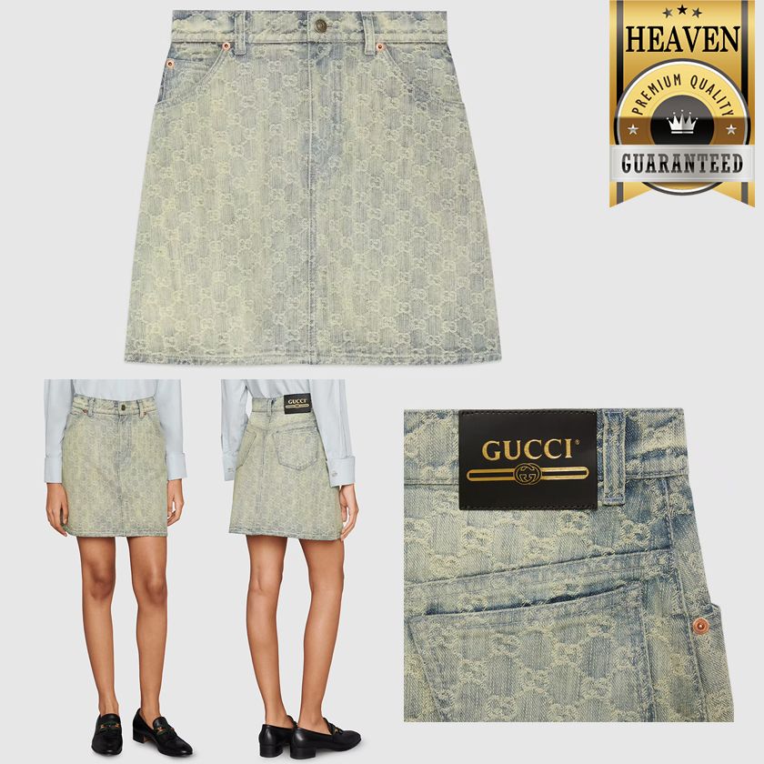 累積売上総額第1位【GUCCI☆グッチ】デニム ミニスカート (GUCCI/ミニ