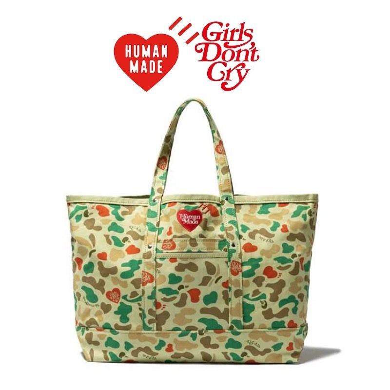 HUMAN MADE Girls Don'T Cry Heart Camo Tote Bag Large HM-1032