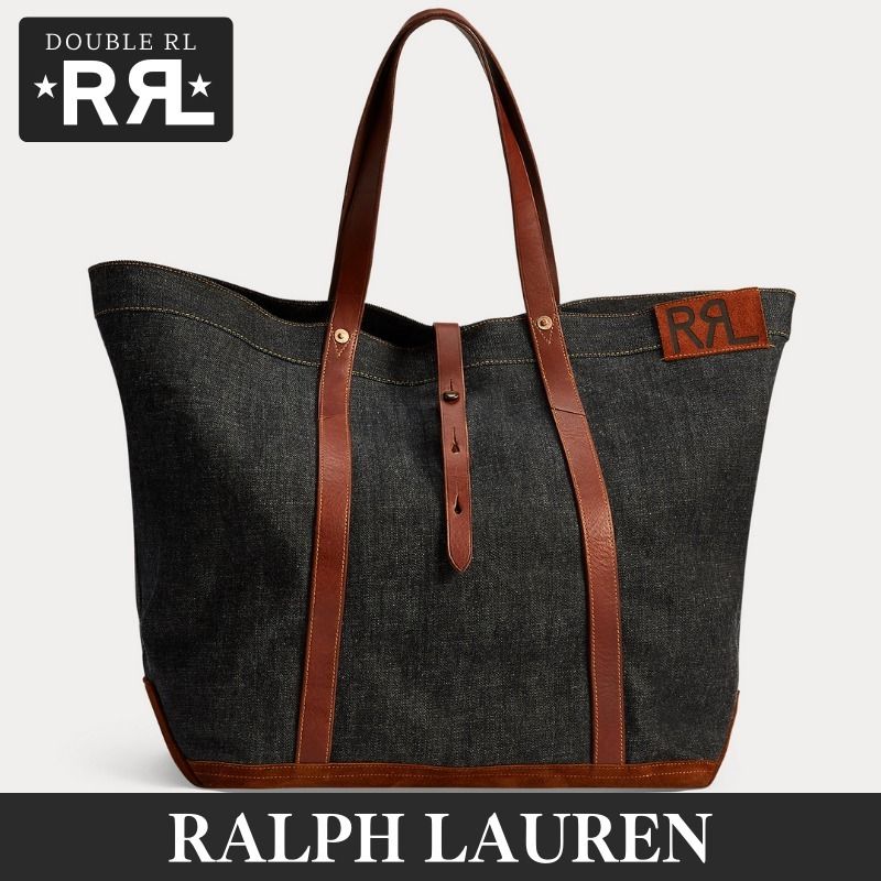 RRL Leather-Trim Denim Tote デニム トートバッグ (RRL/トートバッグ