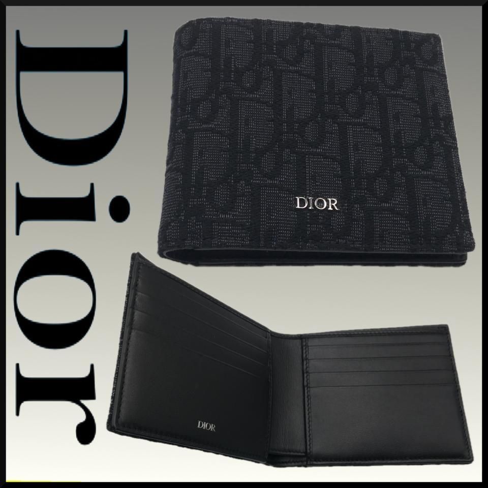 コンパクト☆Dior 折りたたみ財布 ディオールオブリーク メンズ (Dior