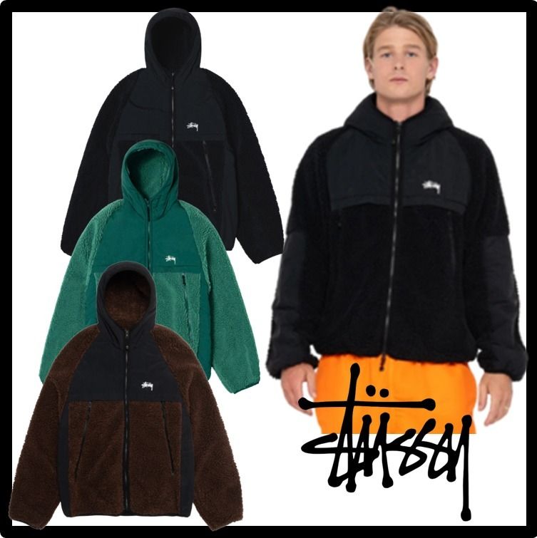 ☆送料・関税込☆Stussy☆SHERPA PANELED HOODED JACKET☆ (STUSSY